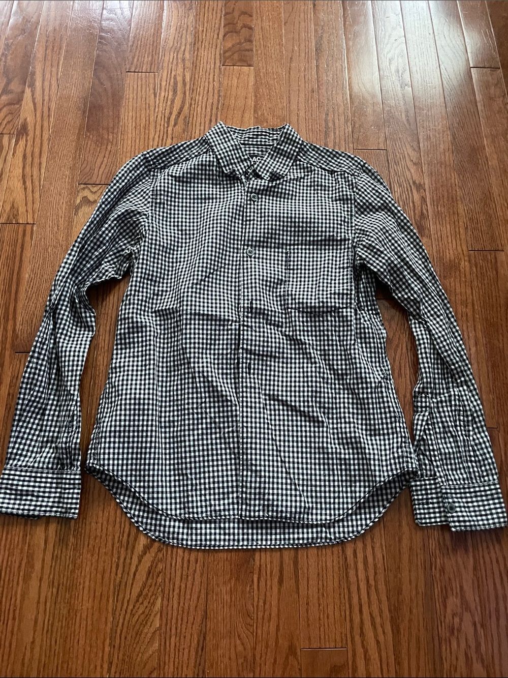 Comme de Garçons Black White Checkered Button Down Women’s Sz XS